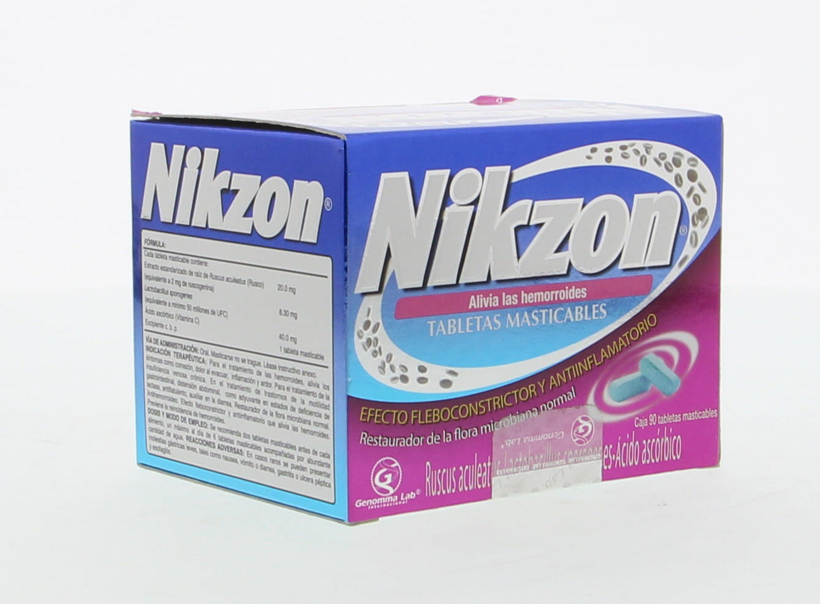 Nikzon Hemorrhoid Relief Alivia Las Hemorroides 90 Tablets Pack of 1