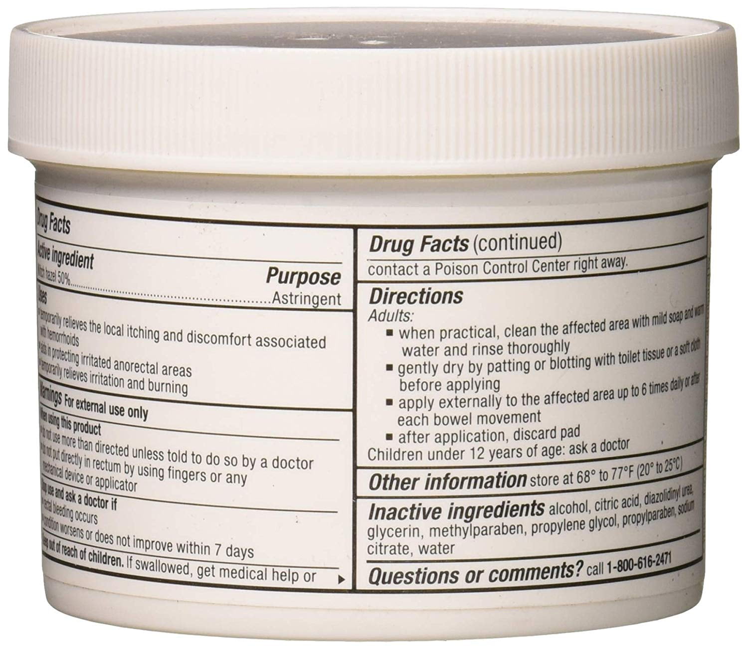 Major Medi-Pads Tucks Pads Witch Hazel Hemorrhoidal Pads 100 Jar
