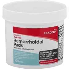 Leader Hemorrhoid Relief Medicated Pads 100 Count
