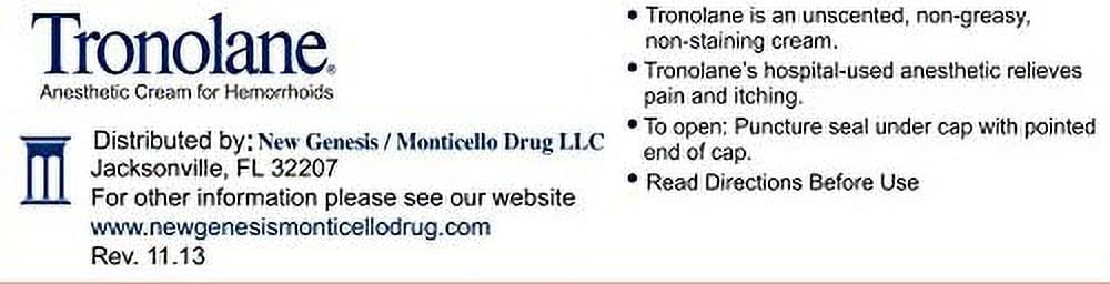 Tronolane Hemorrhoid Anesthetic Cream for Quick Relief
