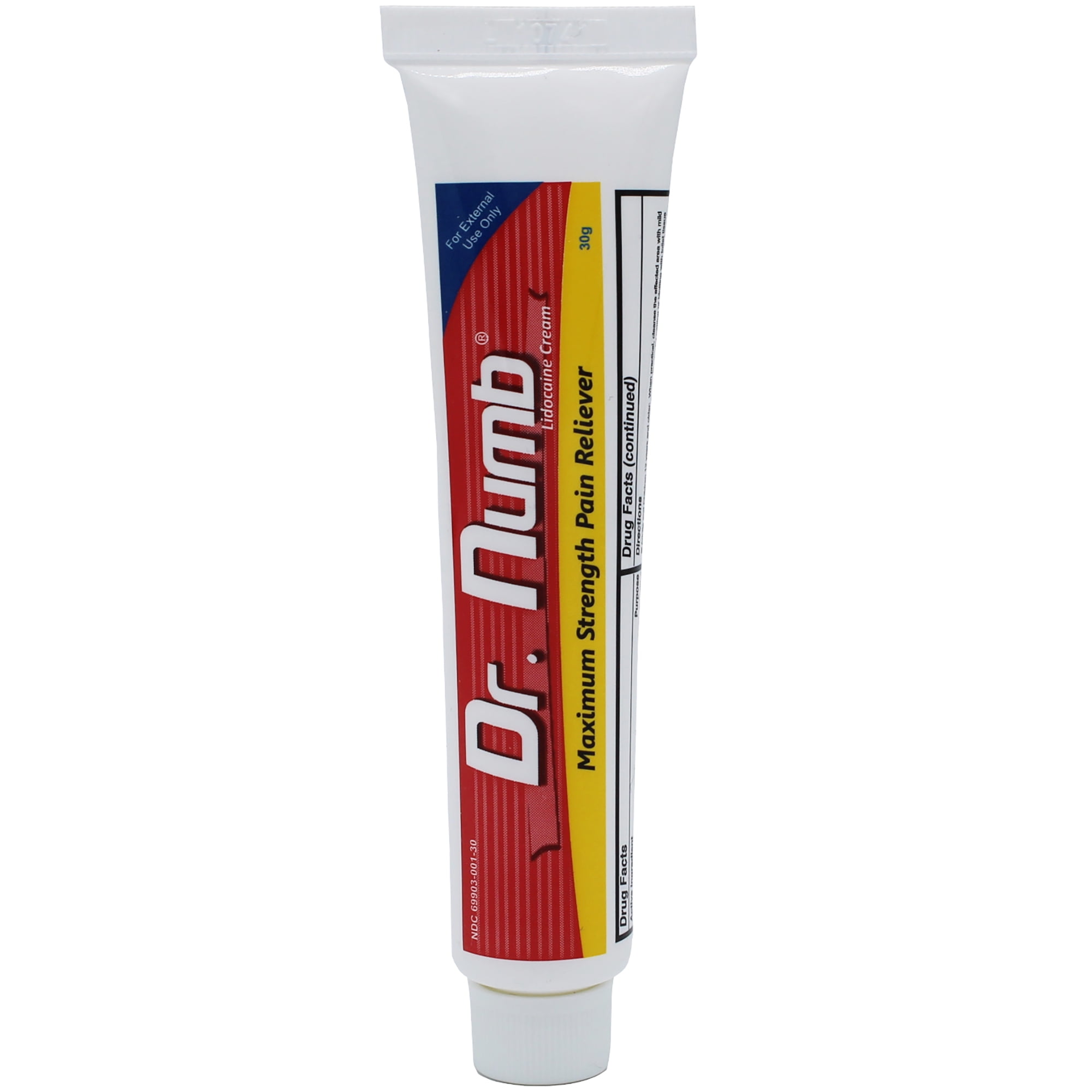 Dr. Numb 5% Lidocaine Topical Anesthetic Numbing Cream Maximum Strength with Vitamin E for Real Time Relief of Local Discomfort Itching Pain Soreness Burning 30g