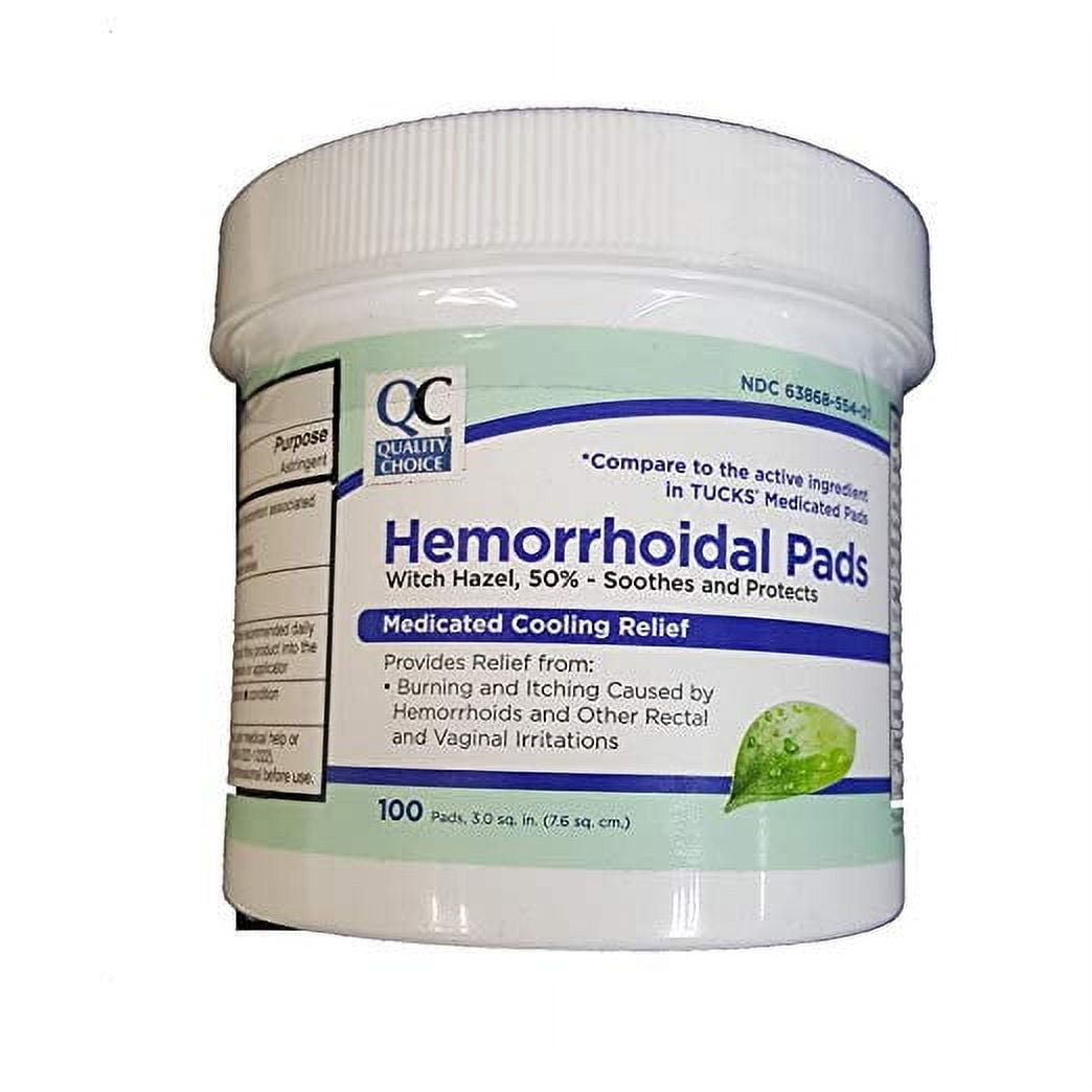 Quality Choice Hemorrhoidal Pads Medicated Cooling Relief 100 count each:"Quality Choice Hemorrhoidal Pads Medicated Cooling Relief 100 Count x2