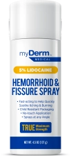 myDerm MEDICAL Soothing Hemorrhoidal and Fissure Relief Spray 4.5oz