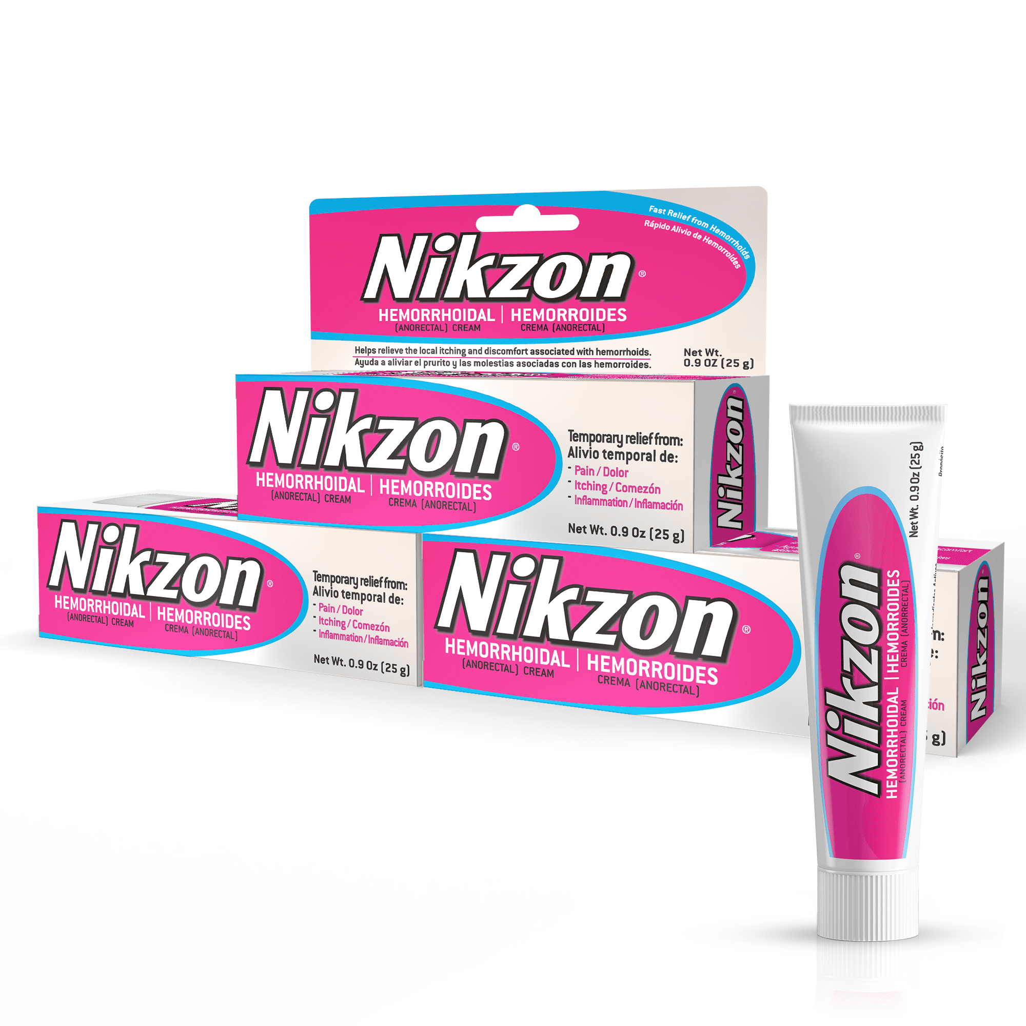 NIKZON Hemorrhoidal Itching Soothing Cream 0.9 Oz 3 Pack for Hemorrhoid Relief