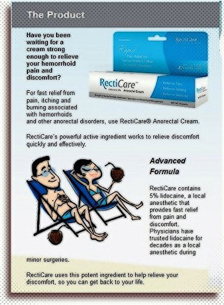 Recticare Pain Relief Cream for Hemorrhoids & Anorectal Issues