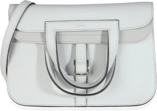 Hermes Hermès, Pre-Loved Bleu Pale Clemence Halzan 25 PHW