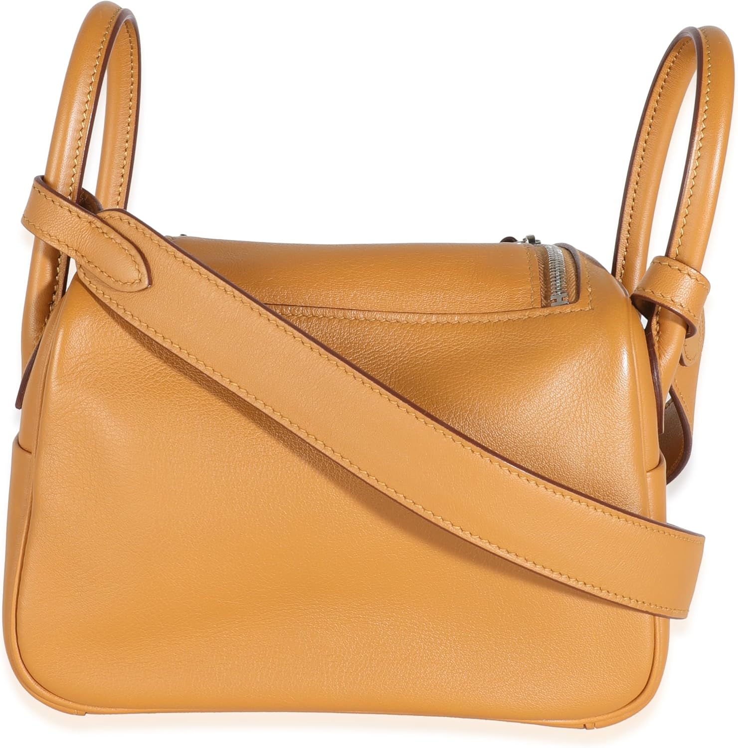 Hermes Hermès, Pre-Loved Sesame Lime Swift Verso Mini Lindy 20 PHW