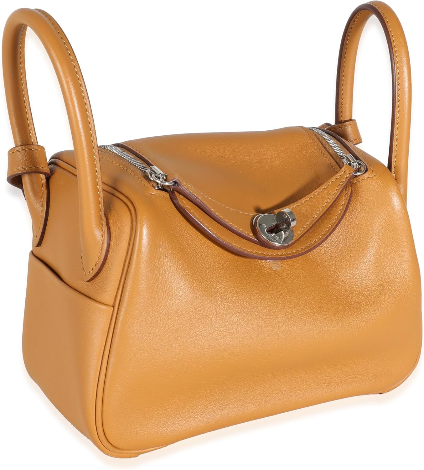 Hermes Hermès, Pre-Loved Sesame Lime Swift Verso Mini Lindy 20 PHW