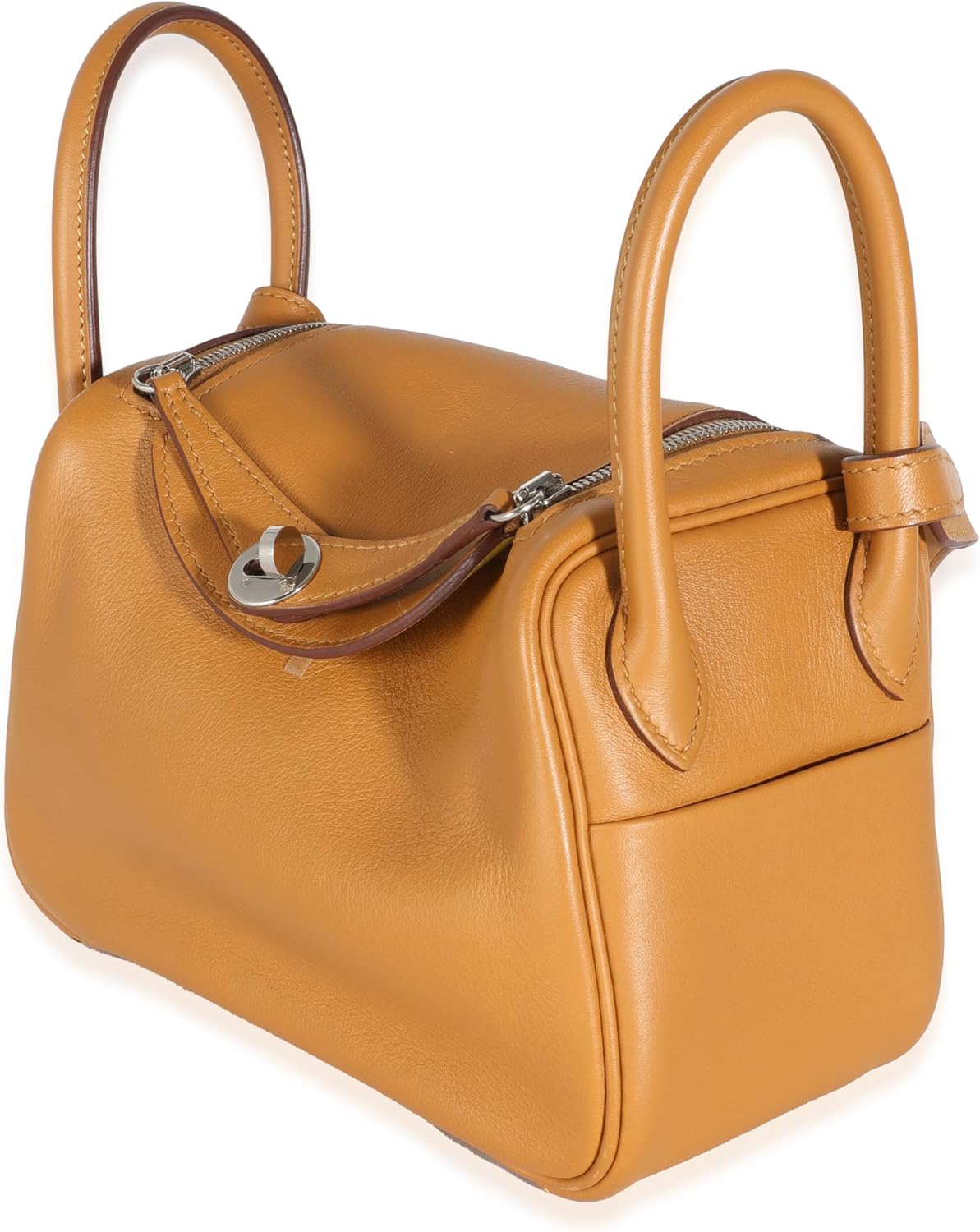 Hermes Hermès, Pre-Loved Sesame Lime Swift Verso Mini Lindy 20 PHW