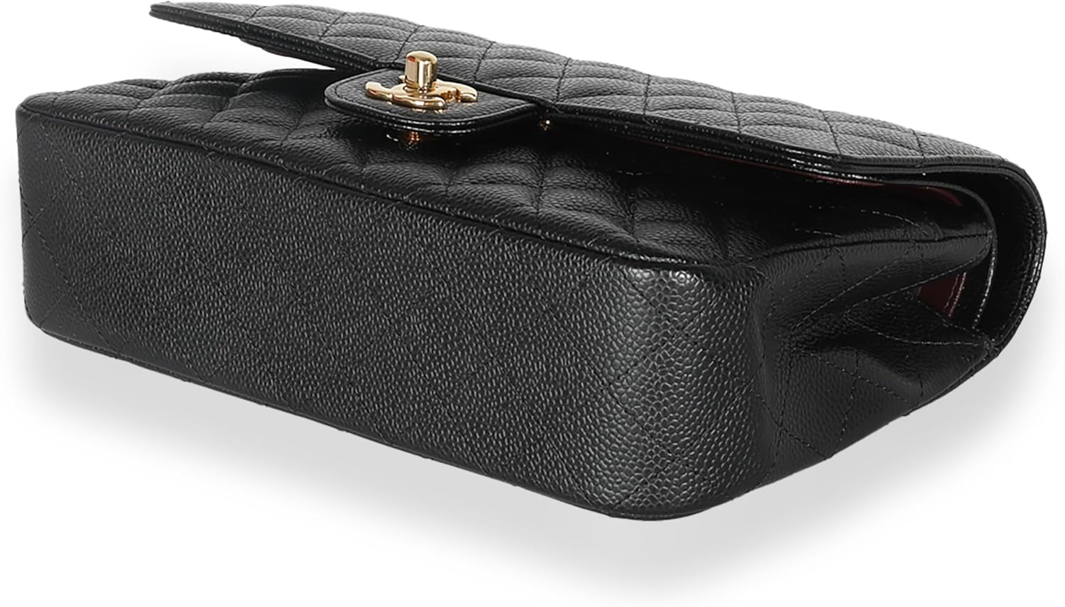 CHANEL Pre-Loved Black Quilted Caviar Medium Classic Double Flap Handbag