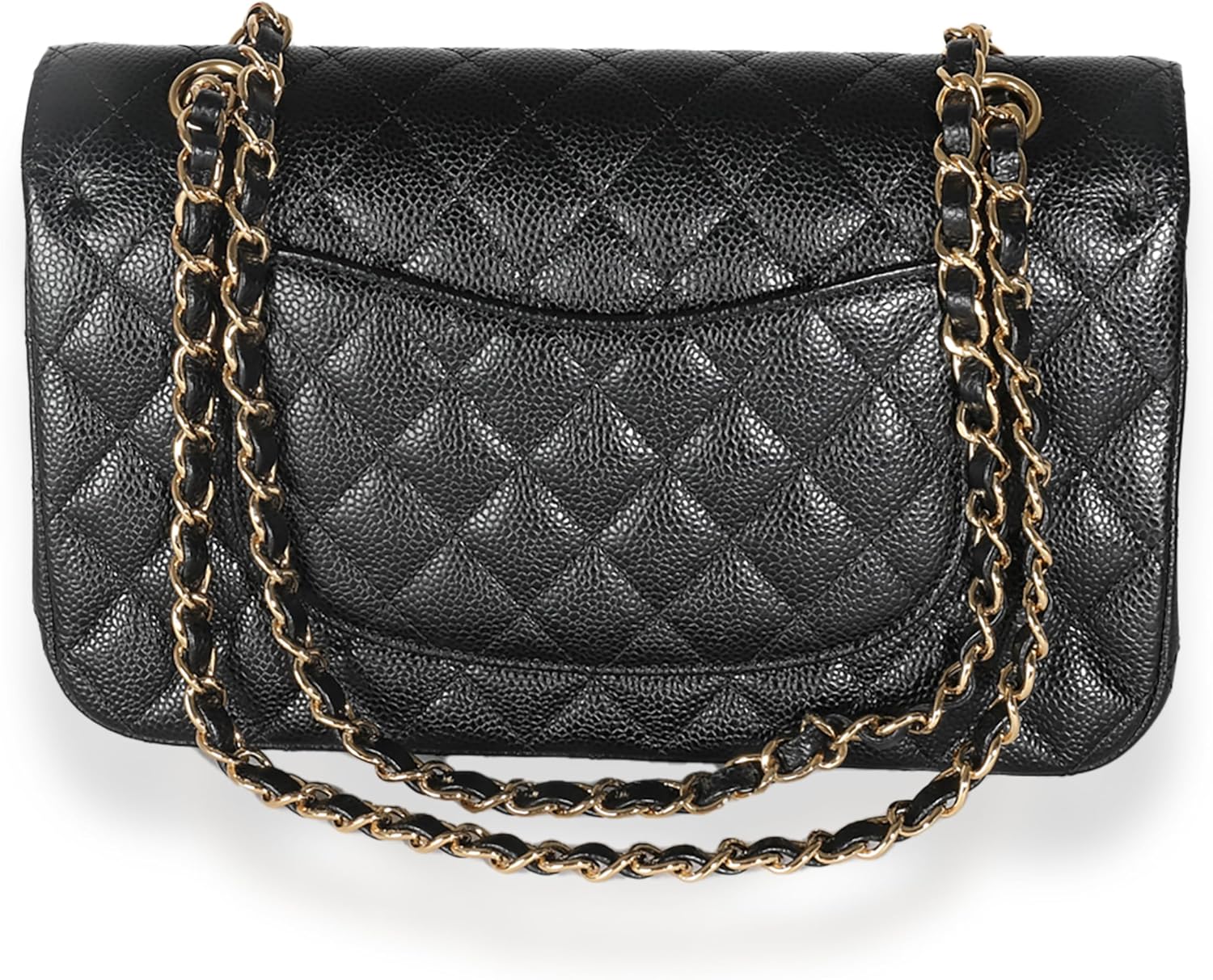 CHANEL Pre-Loved Black Quilted Caviar Medium Classic Double Flap Handbag