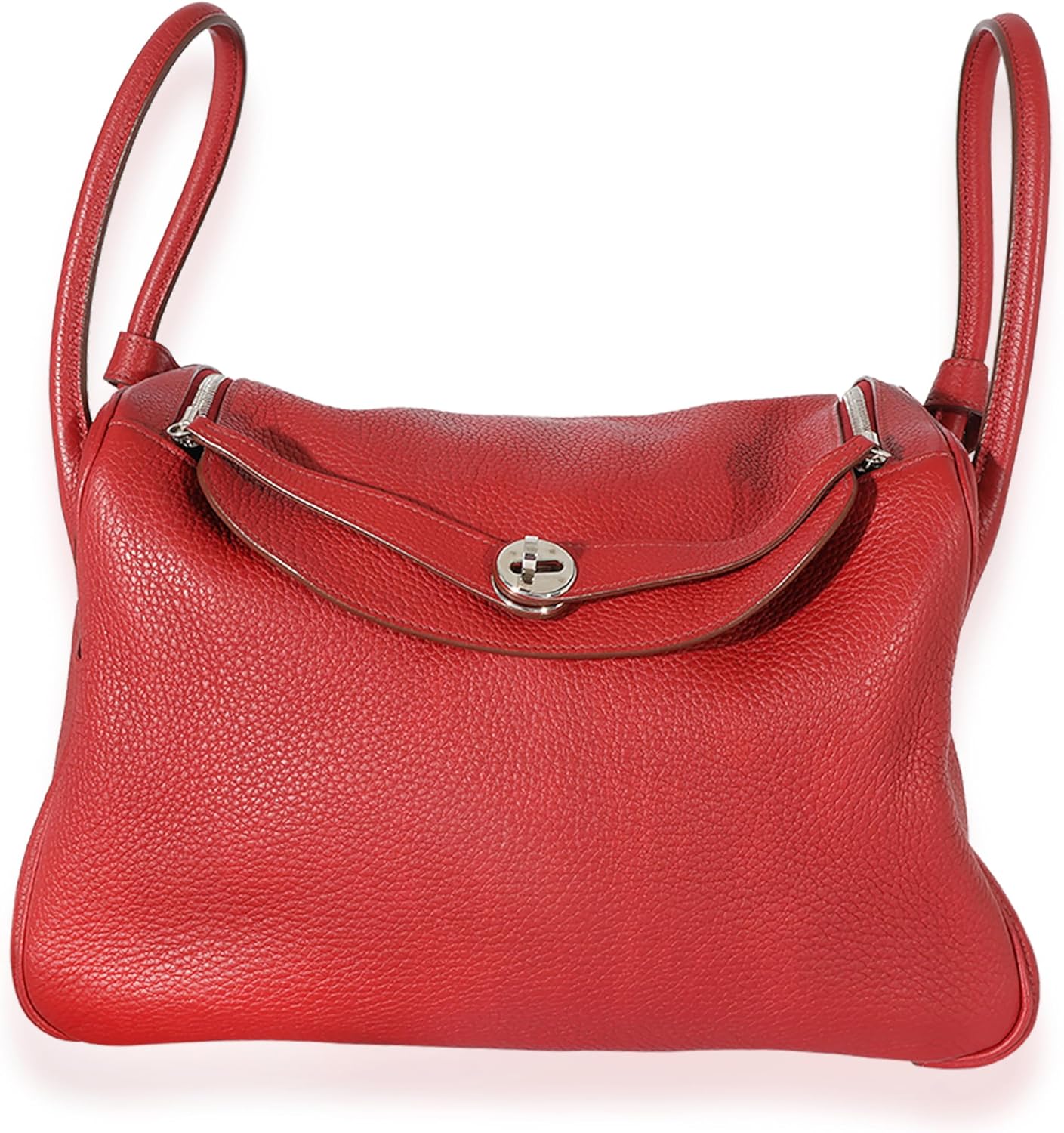 Hermes Hermès, Pre-Loved Rouge Grenat Clemence Lindy 34 PHW