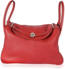 Hermes Hermès, Pre-Loved Rouge Grenat Clemence Lindy 34 PHW