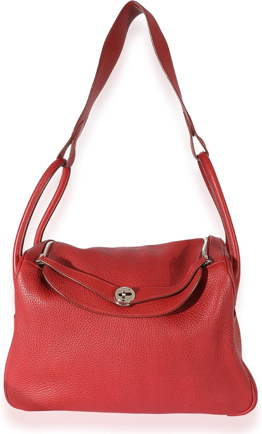 Hermes Hermès, Pre-Loved Rouge Grenat Clemence Lindy 34 PHW