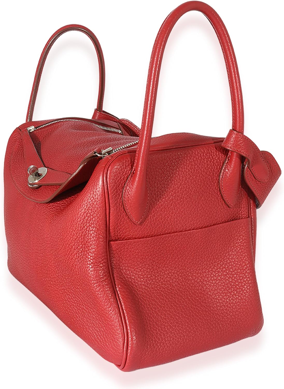 Hermes Hermès, Pre-Loved Rouge Grenat Clemence Lindy 34 PHW