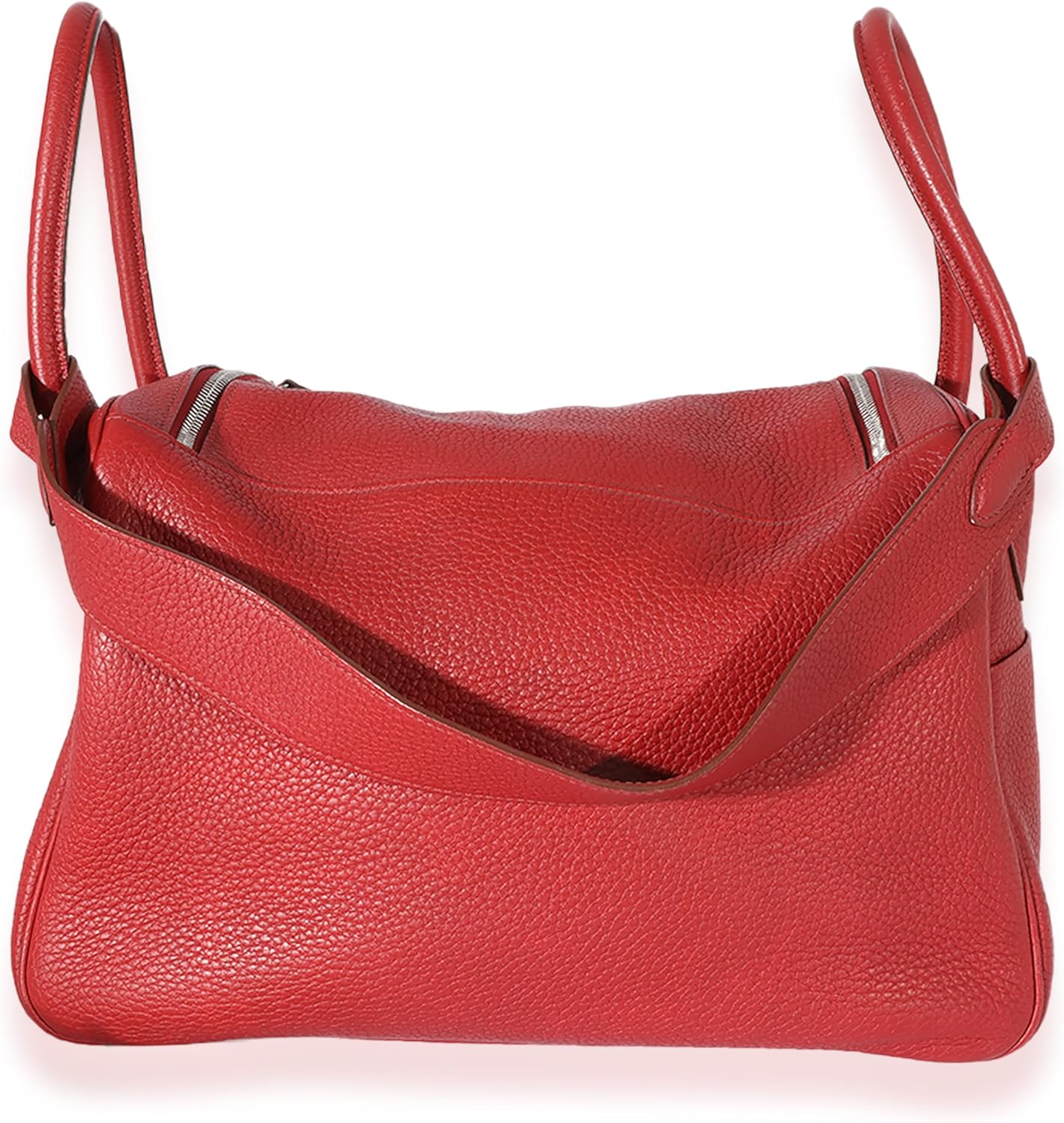Hermes Hermès, Pre-Loved Rouge Grenat Clemence Lindy 34 PHW