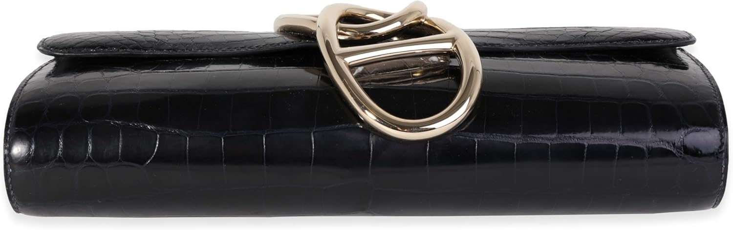 Hermes Hermès, Pre-Loved Bleu Indigo Crocodile Niloticus Egee Clutch PHW