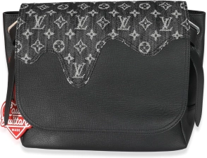 Louis Vuitton Pre-Loved x Nigo Black Monogram Denim Taurillon Besace Tokyo Messenger
