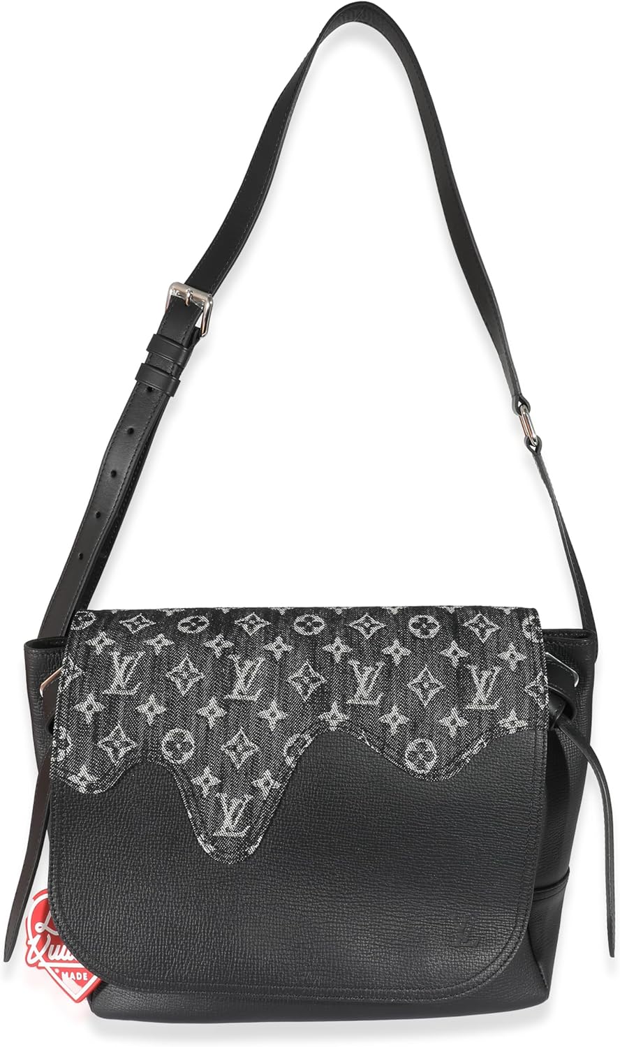 Louis Vuitton Pre-Loved x Nigo Black Monogram Denim Taurillon Besace Tokyo Messenger