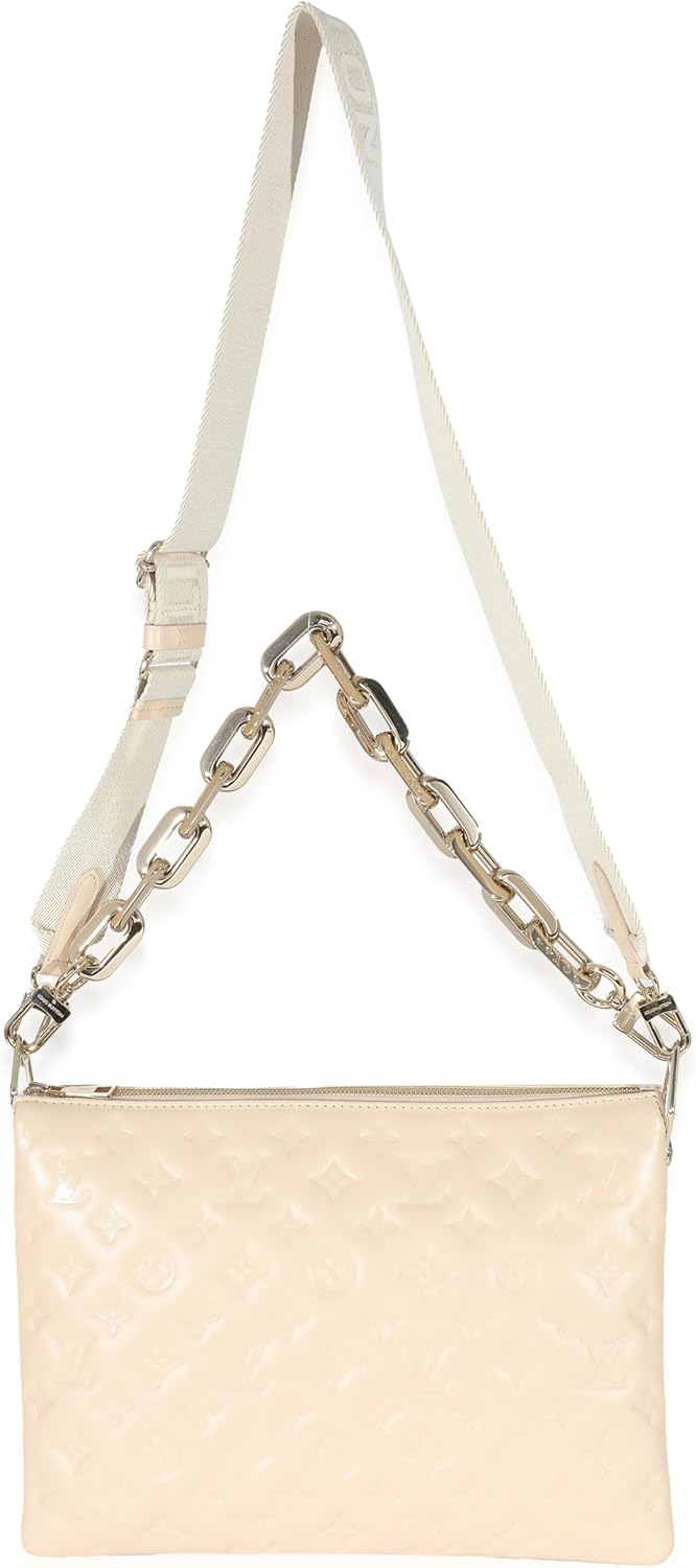 Louis Vuitton Pre-Loved Cream Monogram Puffy Lambskin Coussin MM