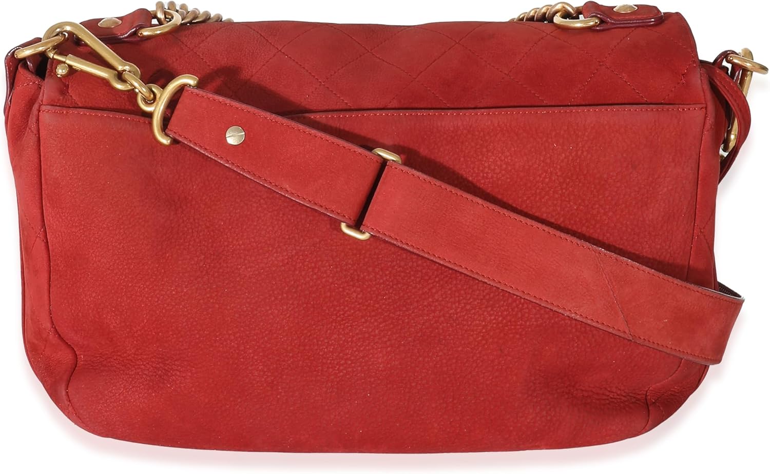 CHANEL Pre-Loved Red Suede Paris In Rome Messenger Bag