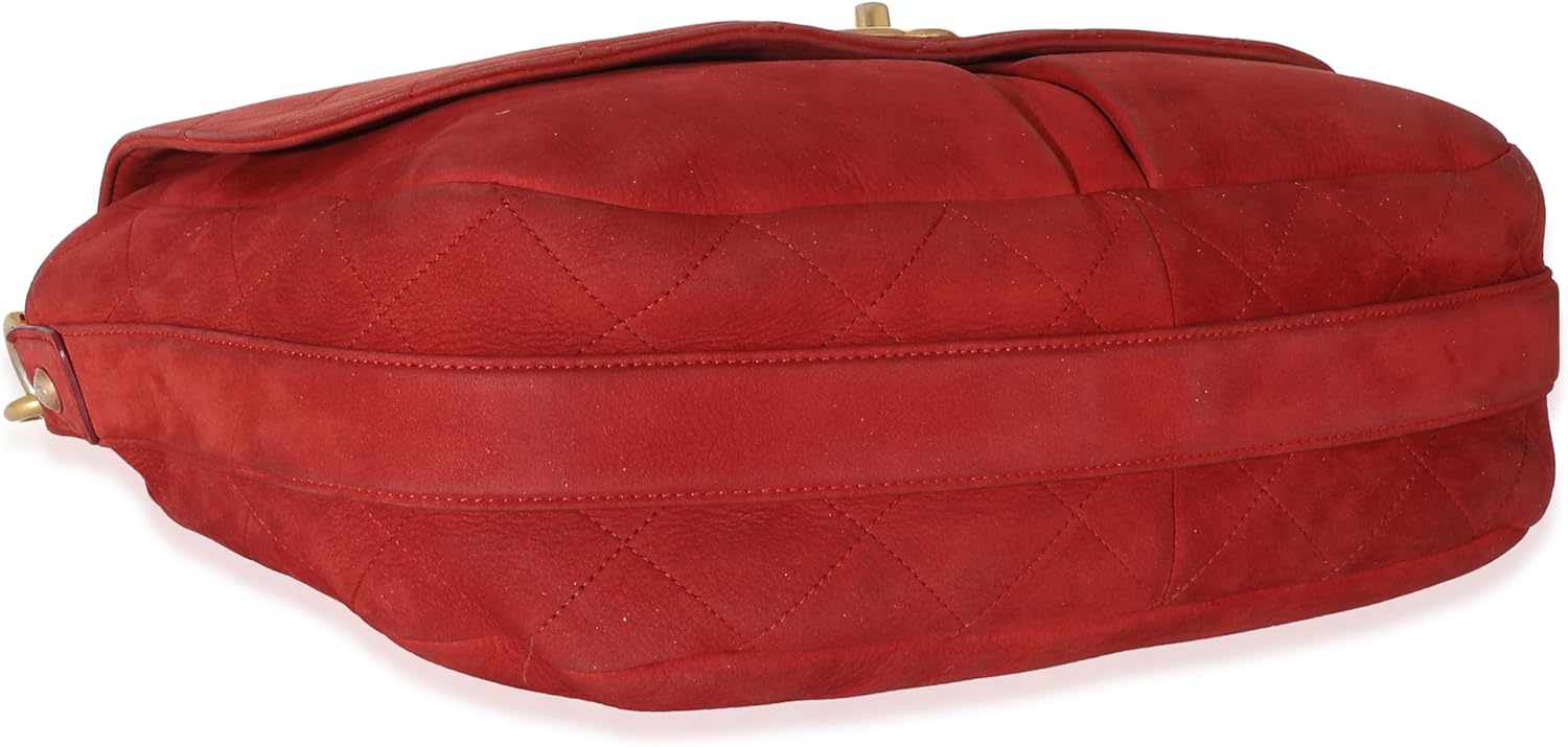 CHANEL Pre-Loved Red Suede Paris In Rome Messenger Bag