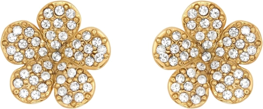Oscar de la Renta Crystal Flower Stud Earrings