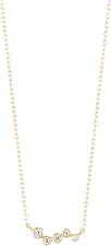 MATEO New York Mini Diamond Bezel Wave Diamond Necklace, Yellow
