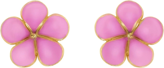 Oscar de la Renta Enamel Flower Stud Earrings