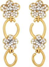 Oscar de la Renta Crystal Flower O Drop Earrings