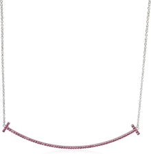 Tiffany & Co. Pre-Loved, Tiffany T Ruby Smile Necklace in 18k White Gold, 18 in