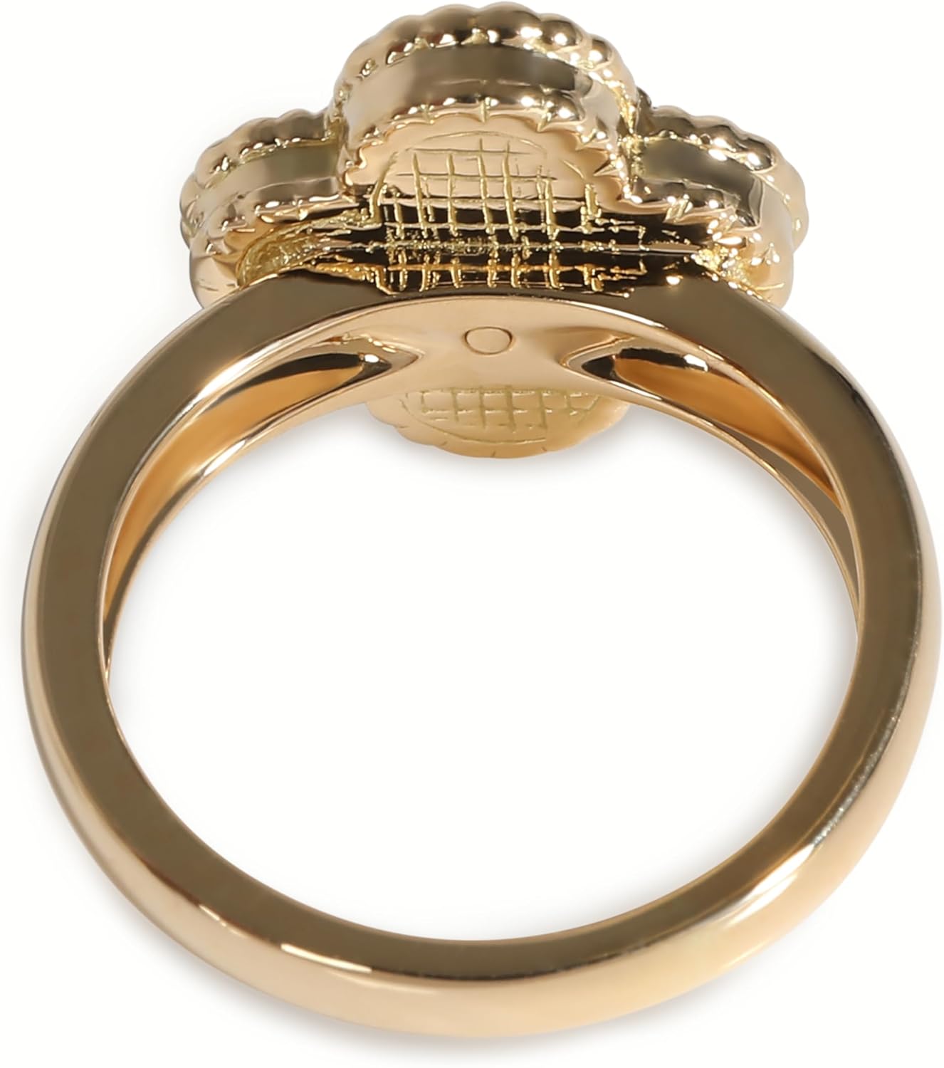 Van Cleef & Arpels Pre-Loved, Alhambra Tiger's Eye Ring, 18k Yellow Gold 0.05 CTW, 6