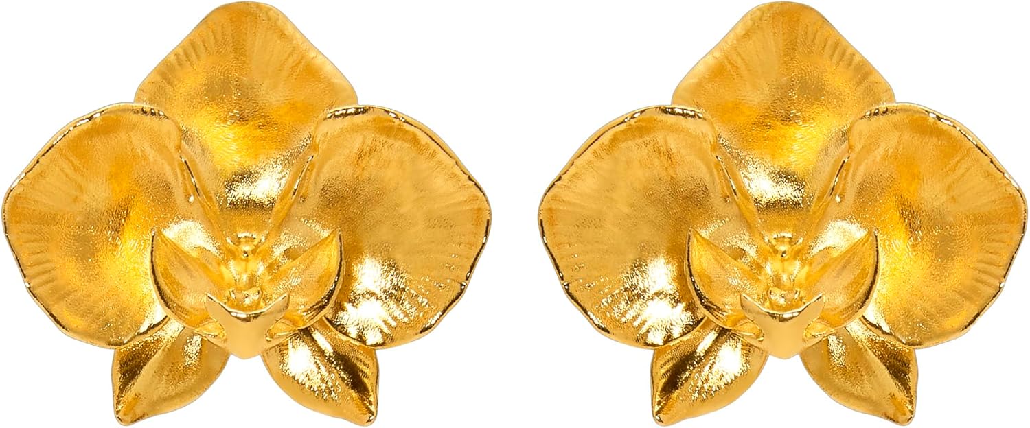 Oscar de la Renta Orchid Clip-On Earrings
