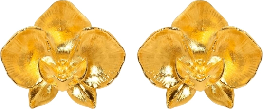 Oscar de la Renta Orchid Clip-On Earrings