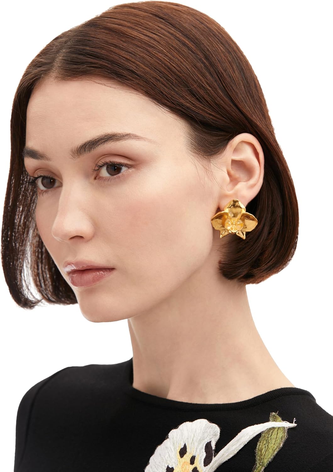 Oscar de la Renta Orchid Clip-On Earrings