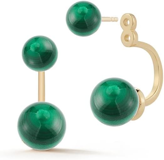 MATEO New York Malachite Stud With Ear Jacket
