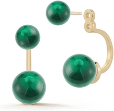 MATEO New York Malachite Stud With Ear Jacket