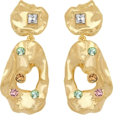 Oscar de la Renta Textured Metal Drop Earrings