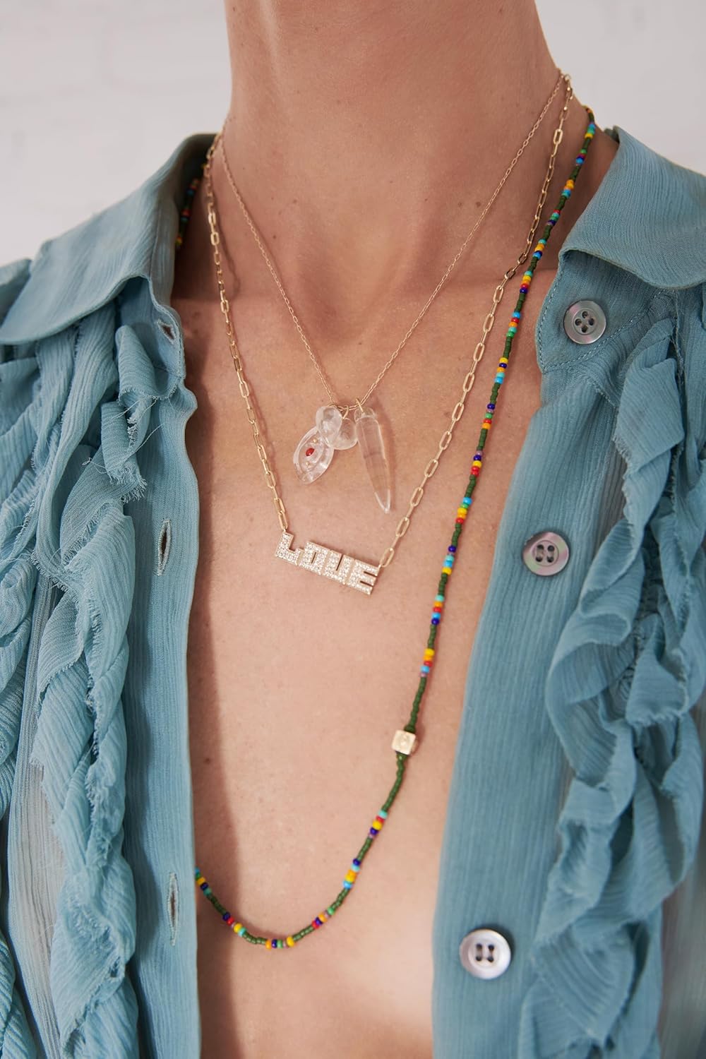 LUIS MORAIS Beaded Cube Necklace