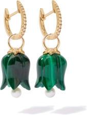 Annoushka Tulip Malachite Earring Drops, 18ct Yellow Gold