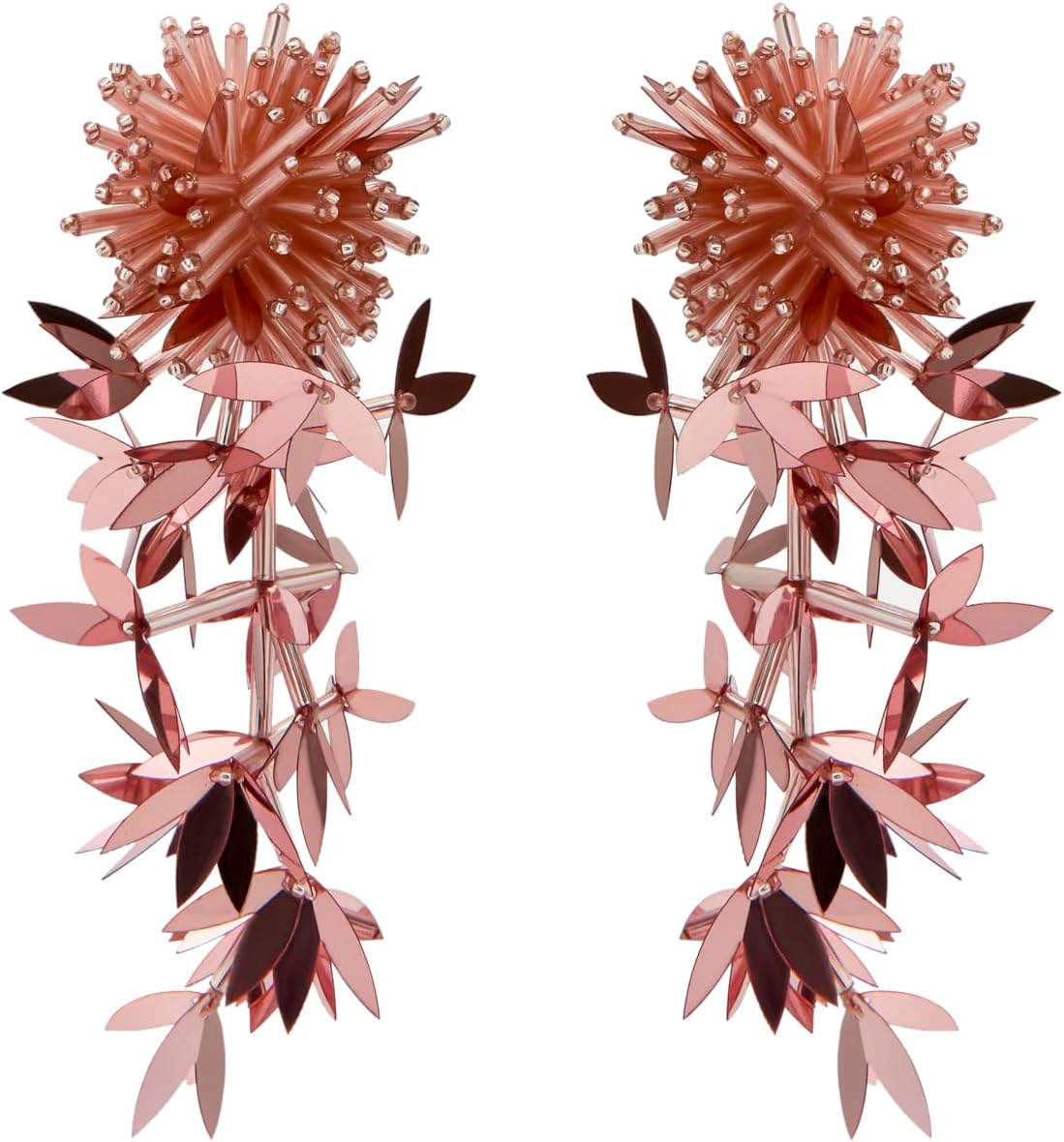 Oscar de la Renta Leaf Tassel Earrings
