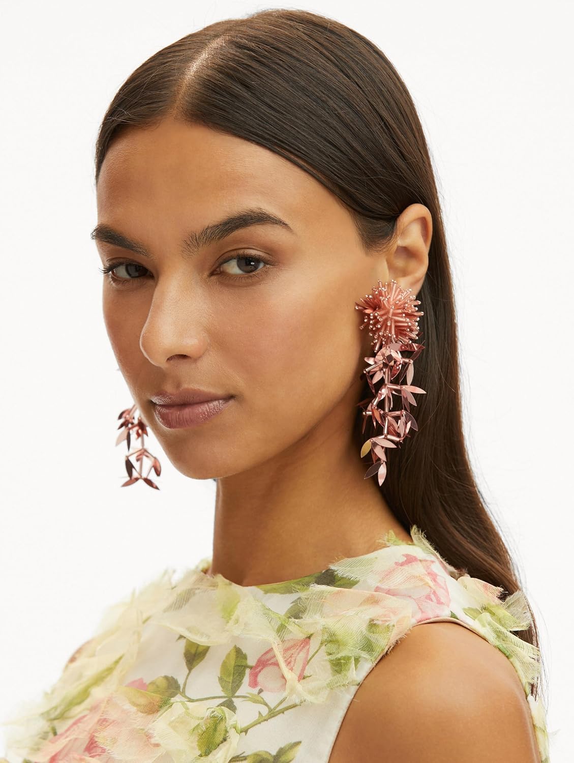 Oscar de la Renta Leaf Tassel Earrings