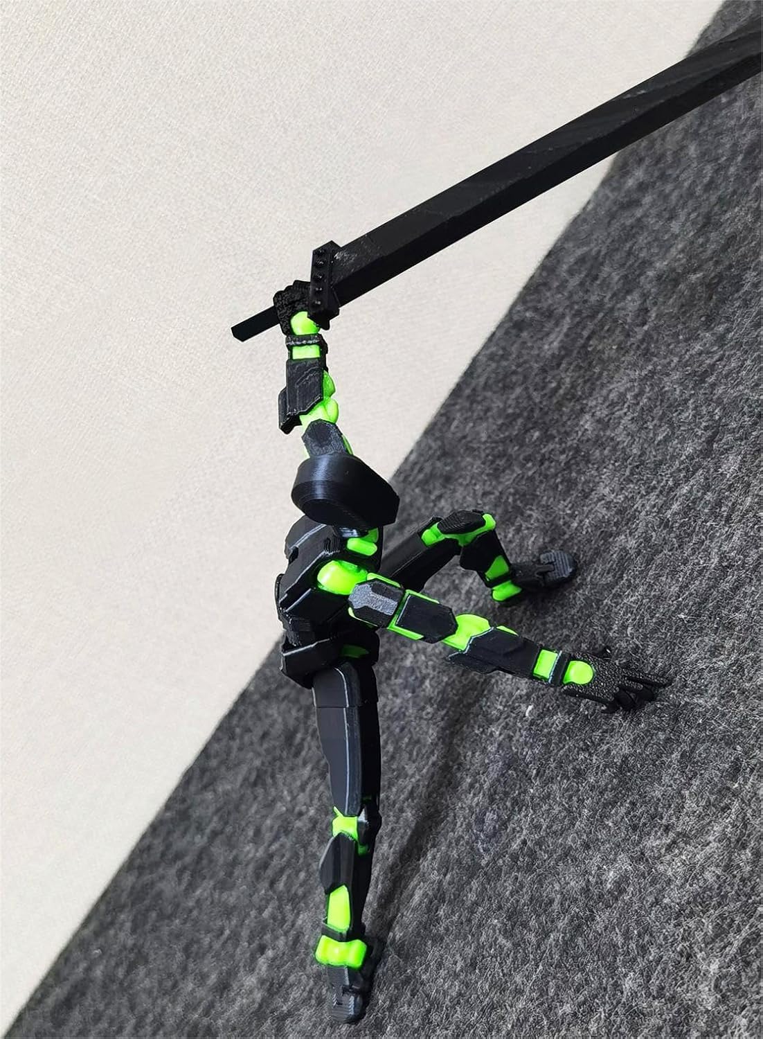 Jirown T13 Completed Assembly 3D Printed Action Figure Dummy 13 Robot Collectible Articulated for Collectors Desktop Decorations Muñeco de Acción Black Green