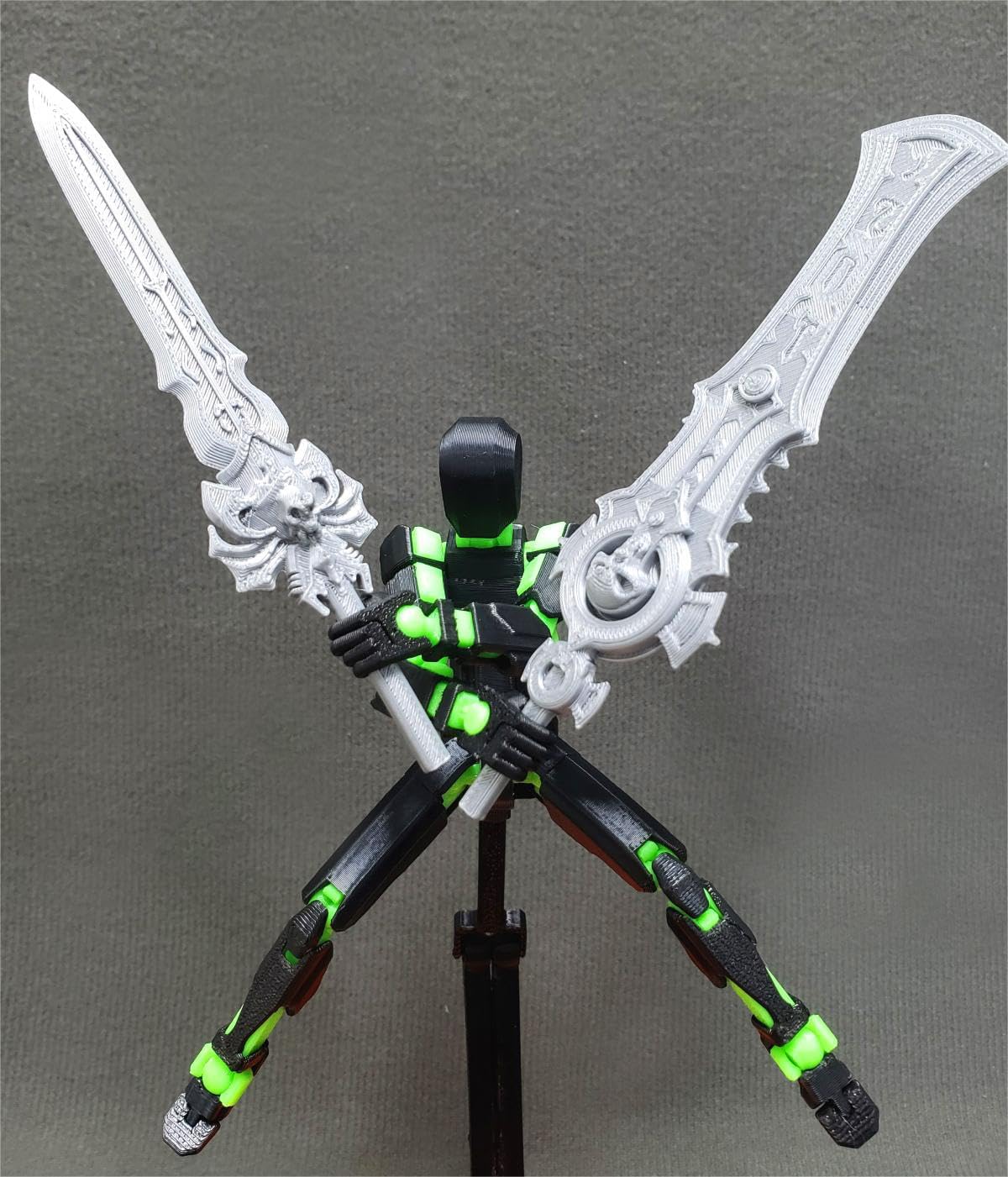 Jirown T13 Completed Assembly 3D Printed Action Figure Dummy 13 Robot Collectible Articulated for Collectors Desktop Decorations Muñeco de Acción Black Green