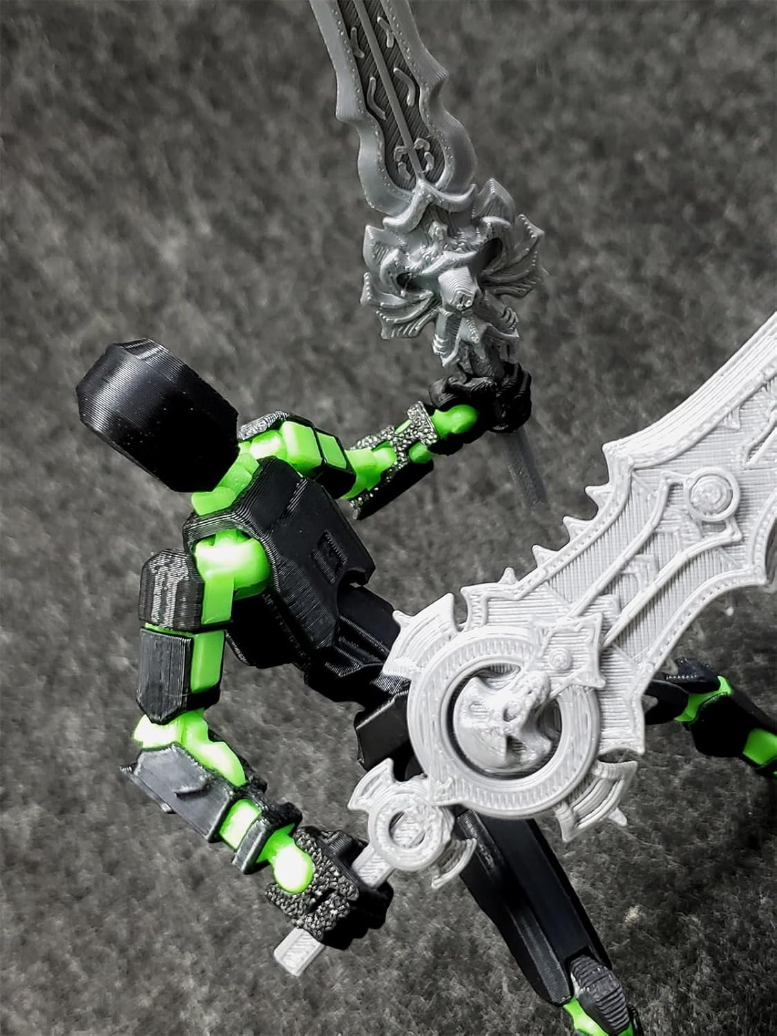 Jirown T13 Completed Assembly 3D Printed Action Figure Dummy 13 Robot Collectible Articulated for Collectors Desktop Decorations Muñeco de Acción Black Green