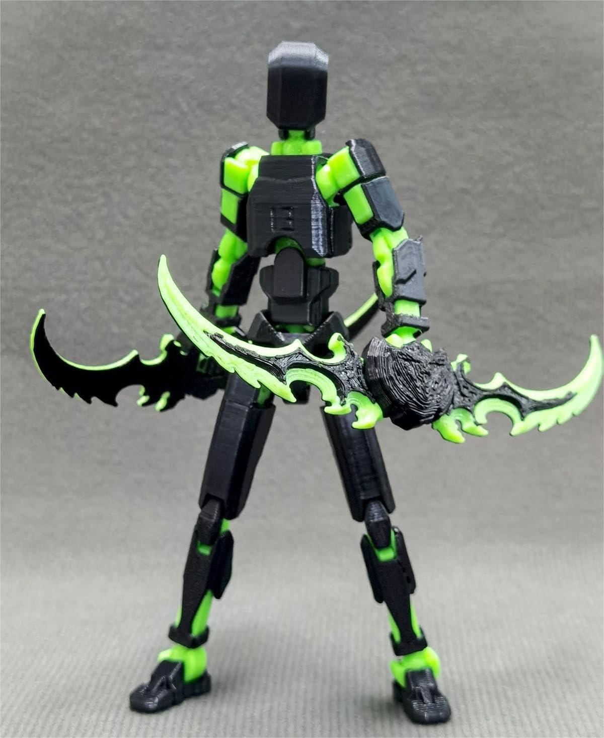 Jirown T13 Completed Assembly 3D Printed Action Figure Dummy 13 Robot Collectible Articulated for Collectors Desktop Decorations Muñeco de Acción Black Green