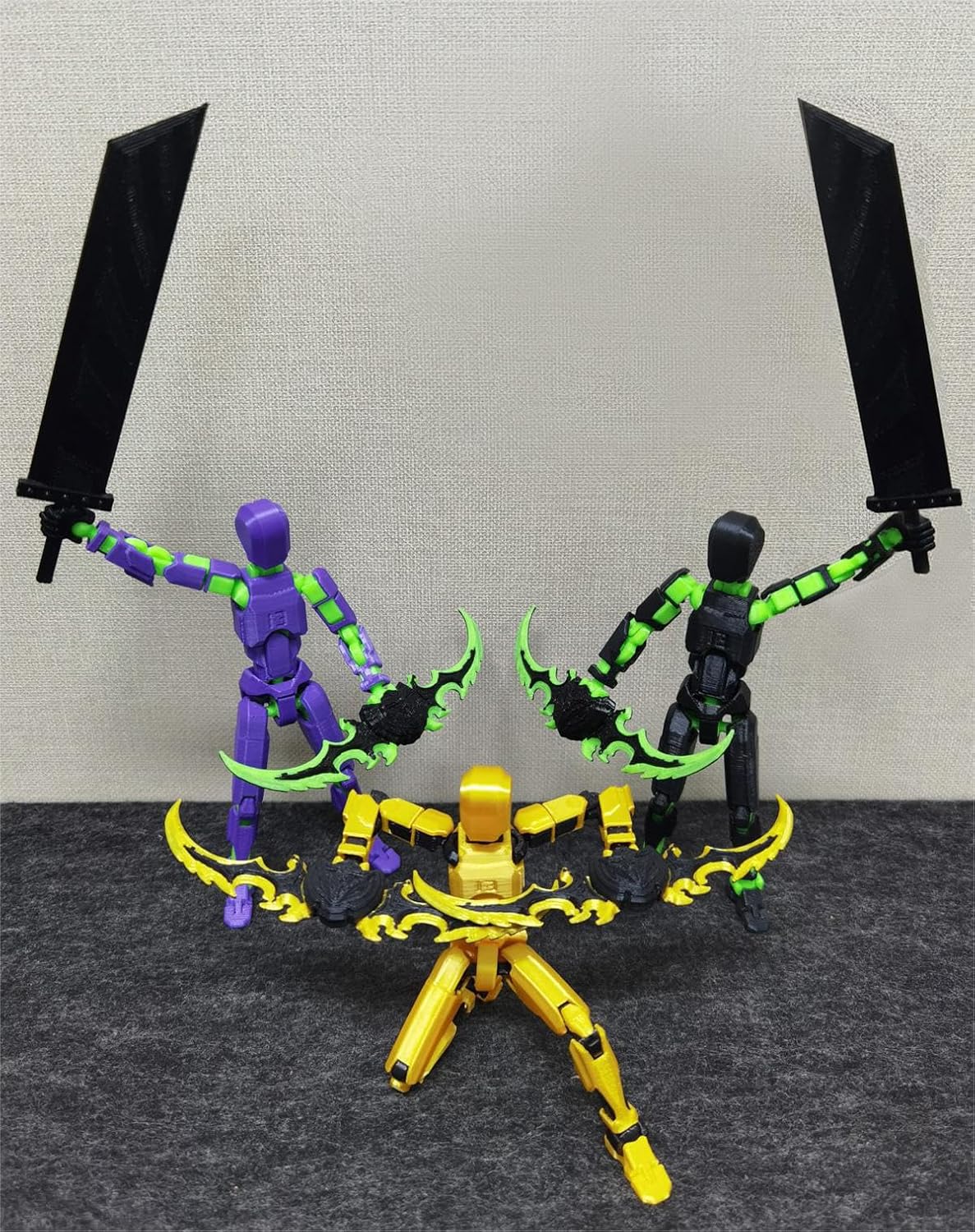 Jirown T13 Completed Assembly 3D Printed Action Figure Dummy 13 Robot Collectible Articulated for Collectors Desktop Decorations Muñeco de Acción Black Green