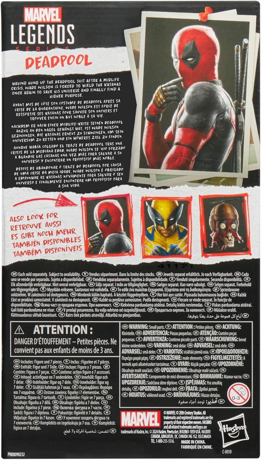 Marvel Legends Series Deadpool Deadpool Wolverine Collectible 6 Inch Action Figure for Adults Ages 14 and Up