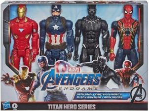 Avengers Marvel Endgame Titan Hero Series 12 Inch Action Figures - Captain America Iron Spider Black Panther Iron Man - Set of 4 Figures