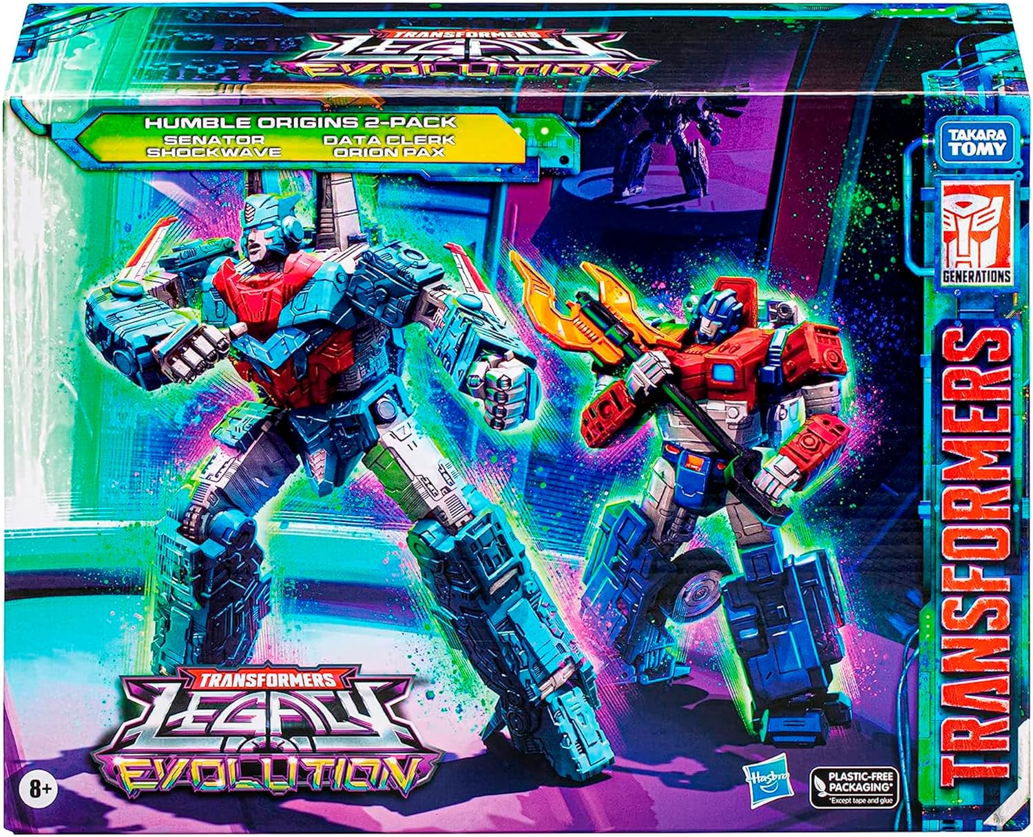 Transformers Legacy Evolution Voyager Shockwave & Deluxe Orion Pax Figures 2-Pack for Kids 8+